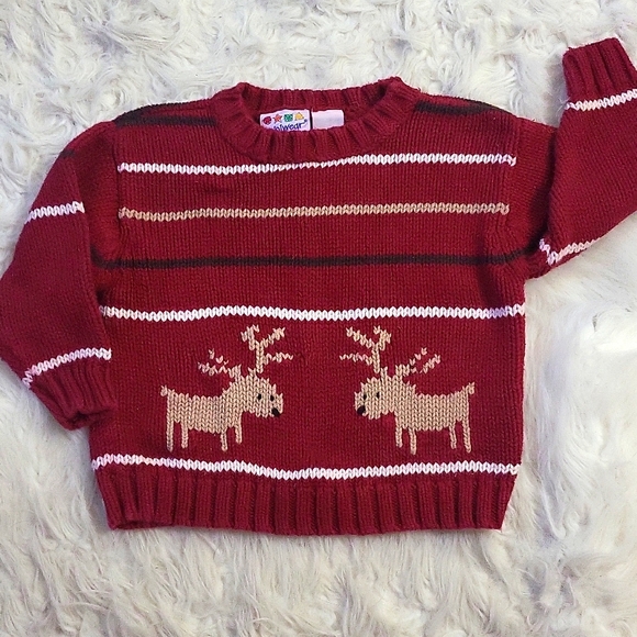 CHRISTMAS Reindeer toddler boy's sweater size 24 months - Picture 1 of 4